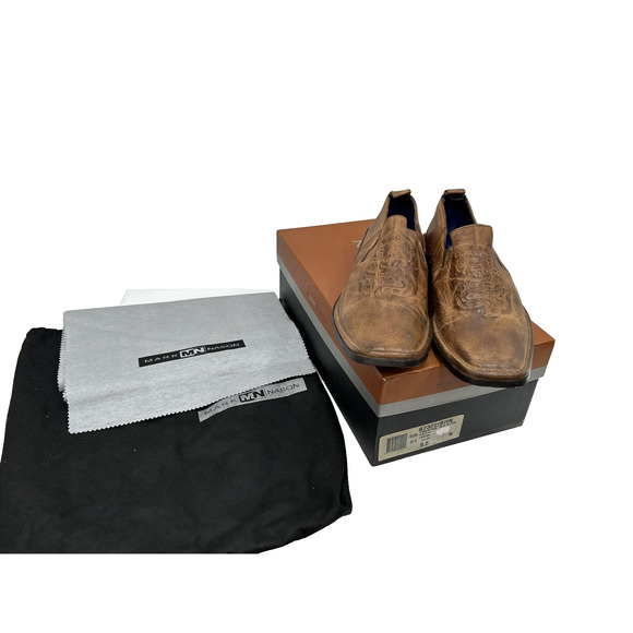 Mark Nason Mens Size 9.5‎ Brown Rock Lives Leather Dragon Shoes Square Toe W/Box main image 14